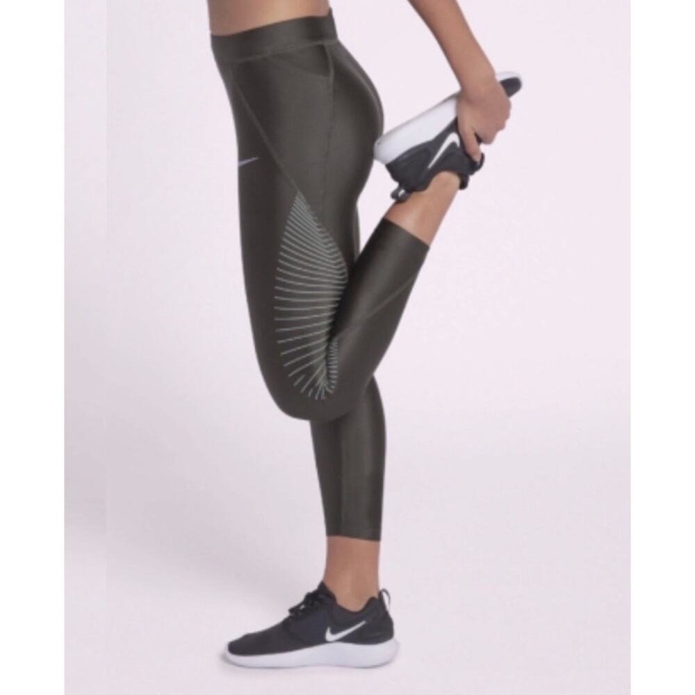 Nike S Small Dri-FIT Nike POWER Speed Tights 7/8 Length Running 890329-202 Brown